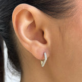 Diamond Geometric Huggie Hoops