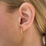 14kt SQUARE BLOCK HOOP