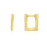 14kt SQUARE BLOCK HOOP