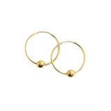 Amelia - Gold Hoop with Gold Ball Accent Small
