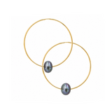Coco Gold Infinity Hoop with Peacock Pearl