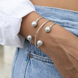 Silver Dueling Pearl Cuff