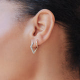 Diamond Geometric Huggie Hoops