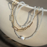 CAROLINE Pearl & gemstone necklace