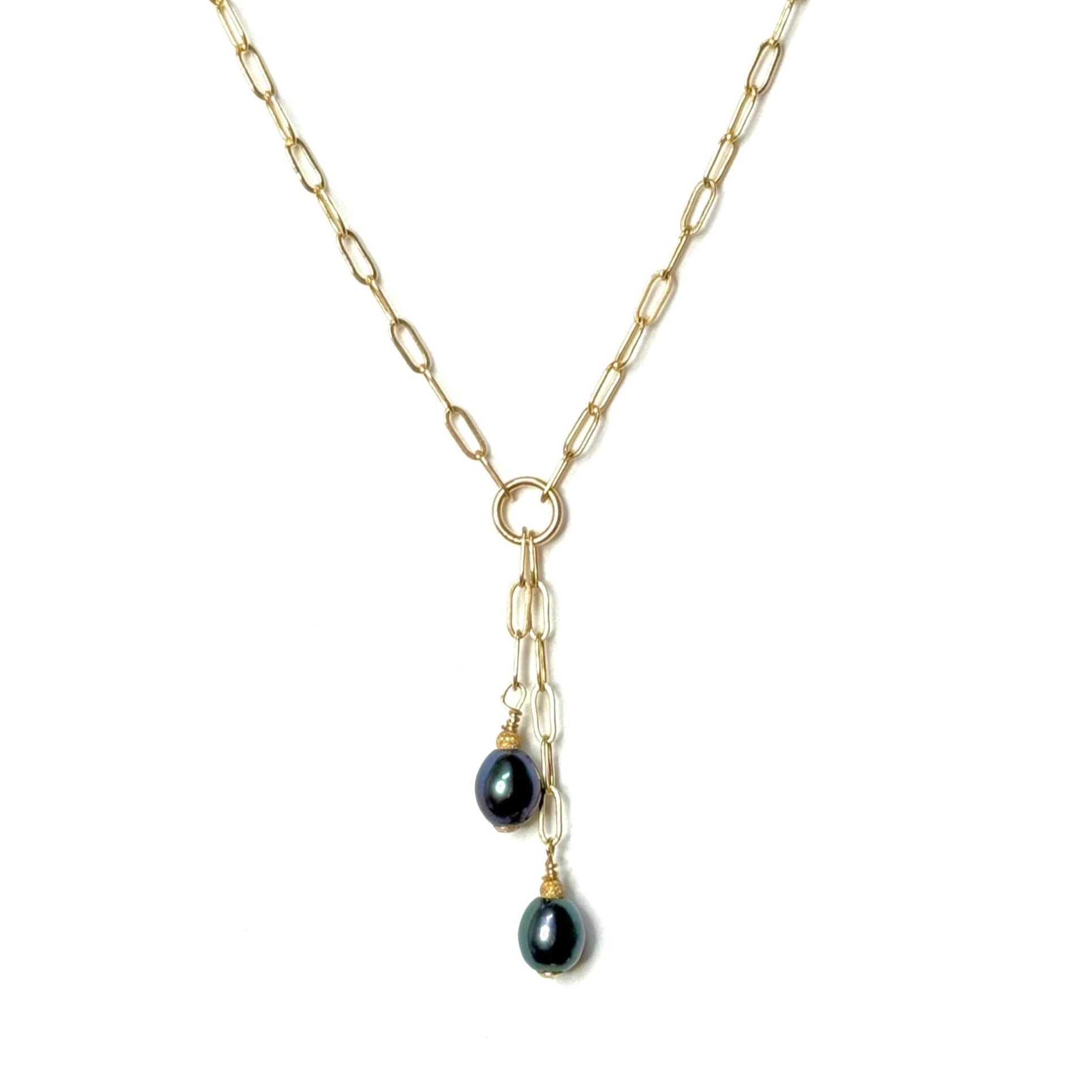 Duo Pearl Lariat - Peacock Pearl – Carden Avenue