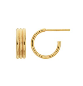 Abigail - 12mm Gold Three-Row Hoop