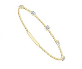 14kt Gold and Trio Diamond Five-Station Flex Bracelet