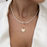 14kt GOLDEN HEART WITH DIAMONDS