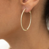 14kt Diamond Inside Out Eternity Hoops