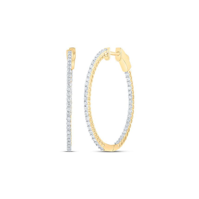 14kt Diamond Inside Out Eternity Hoops