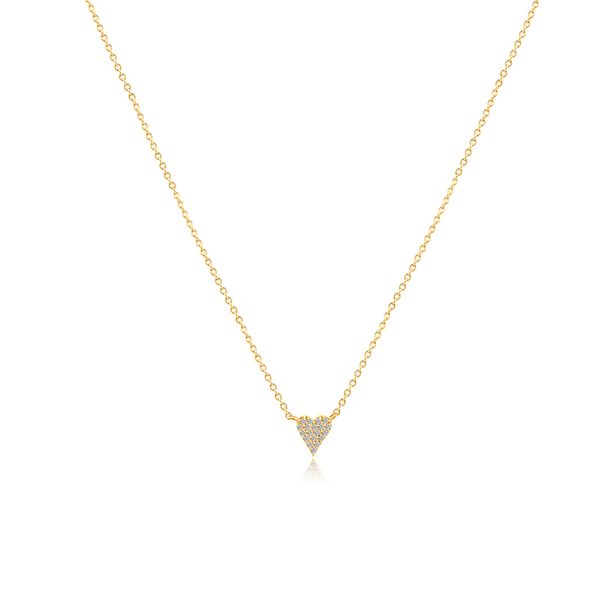 14kt Gold Heart Diamond Necklace