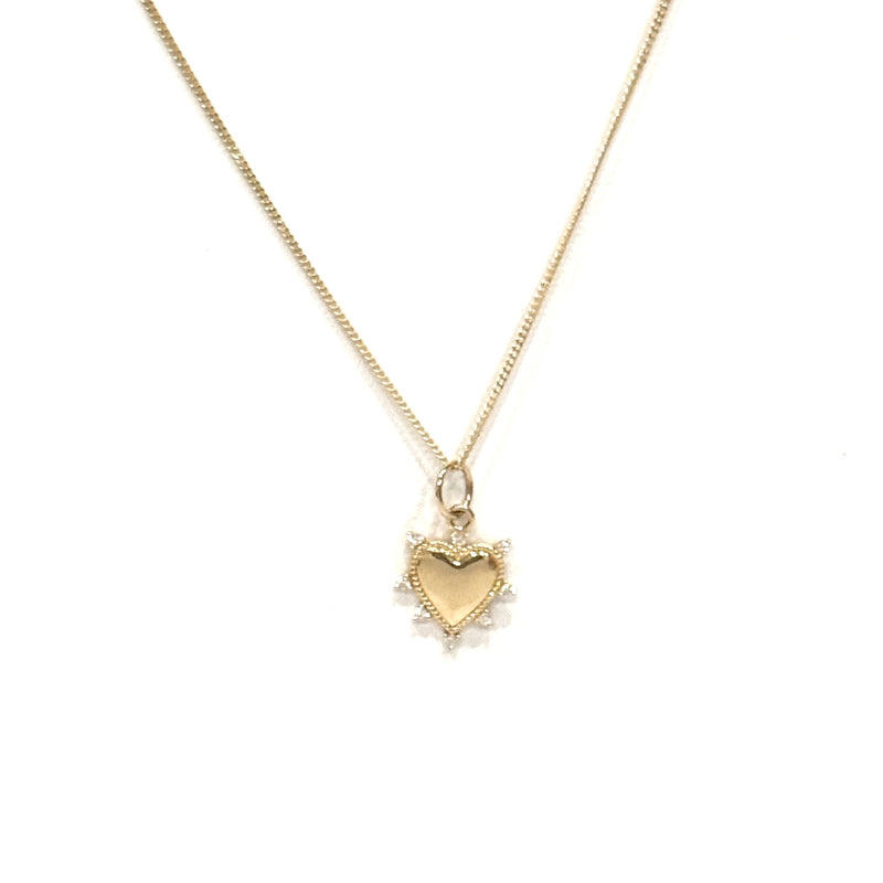 Petite 14kt Gold and Diamond Heart