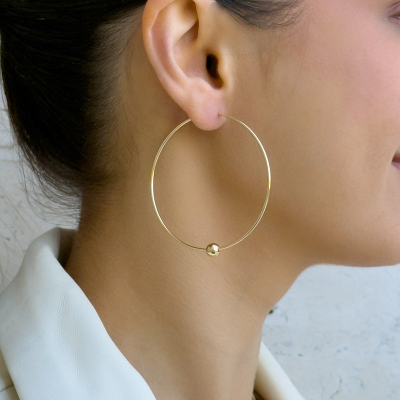 Amelia Mega Infinity Hoop with Gold Ball Accent