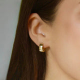 Wide 14kt Gold Huge Earring