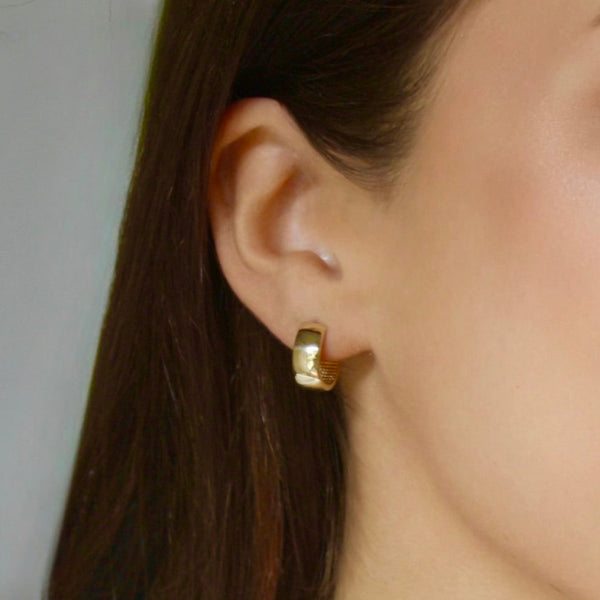 Wide 14kt Gold Huge Earring