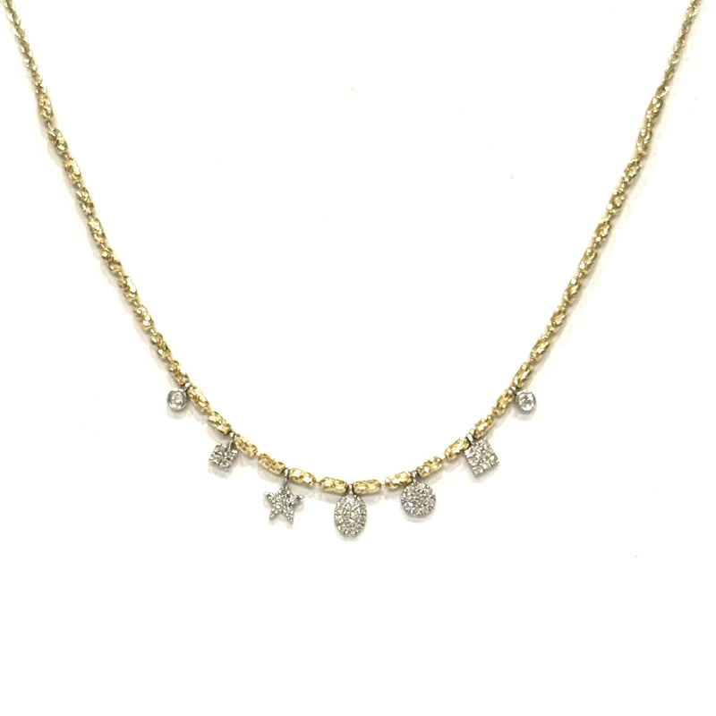 14kt Gold and Diamond Sparkle Dangle Necklace