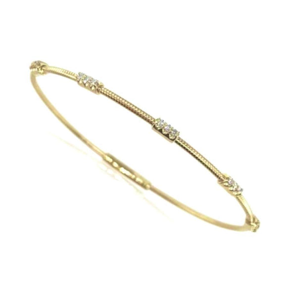 14kt GOLD AND DIAMOND FIVE STATION TRIO BRACELET