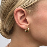 14kt Gold Puffy Tube 'Cha Cha' Earring