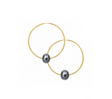 Coco Gold Infinity Hoop with Peacock Pearl