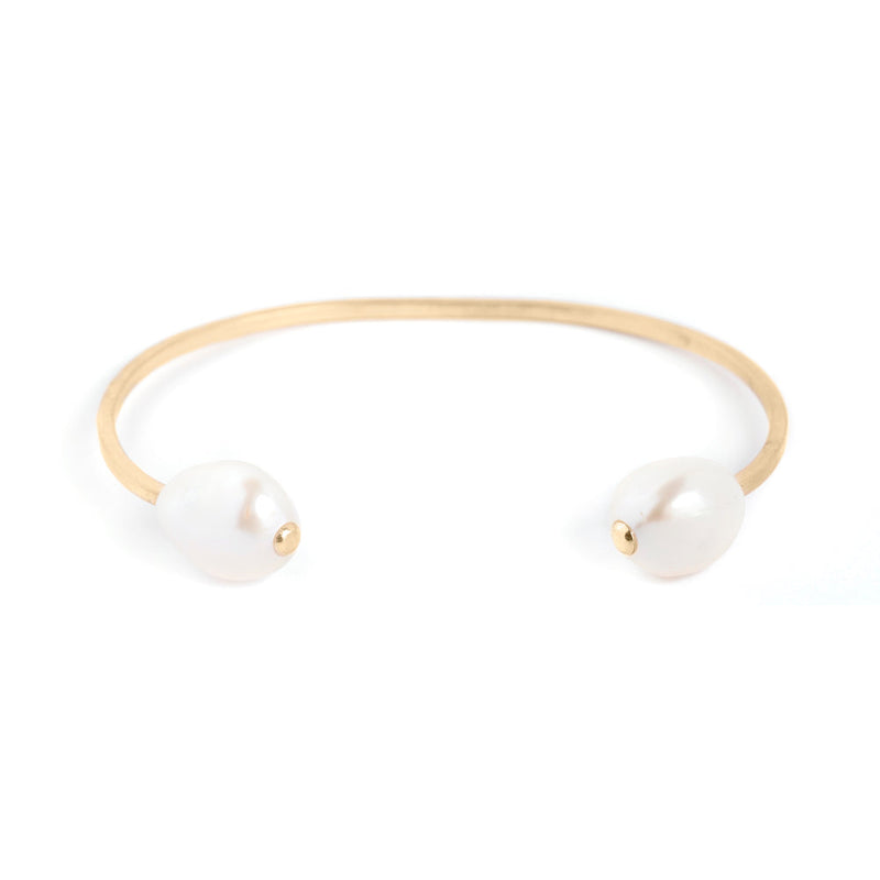 golde SNÖ of Sweden SHAPE PEARL - Armband - gold-coloured/white