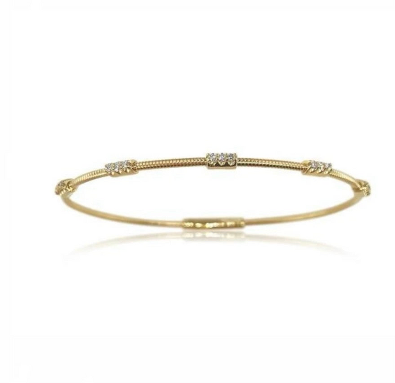 14kt GOLD AND DIAMOND FIVE STATION TRIO BRACELET