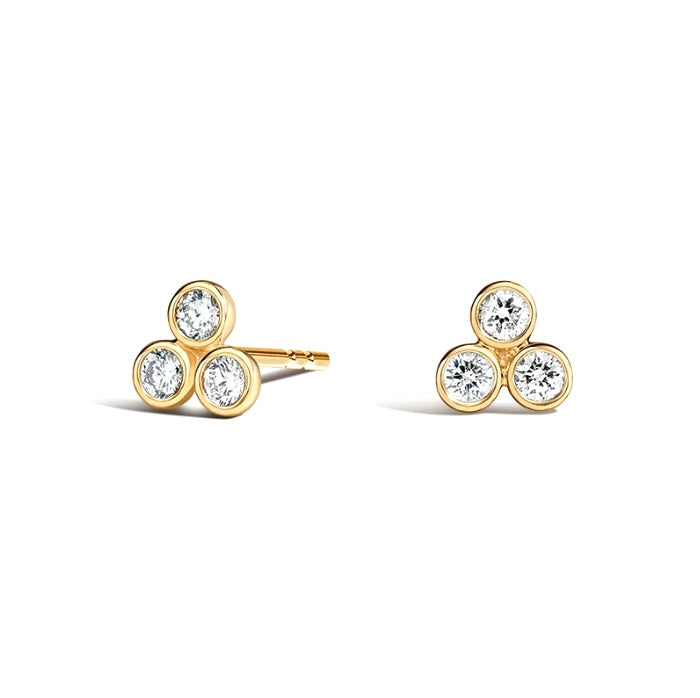 FLEUR DIAMOND TRIO STUDS