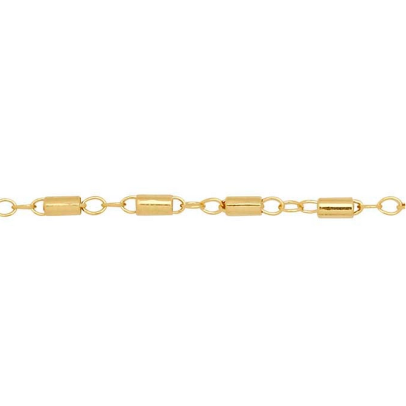 Gold chain link on a white background