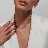 Friendship Necklace w/14kt gold and diamond enhancer/carabiner