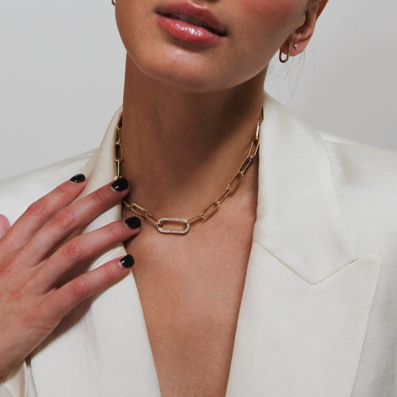 Friendship Necklace w/14kt gold and diamond enhancer/carabiner