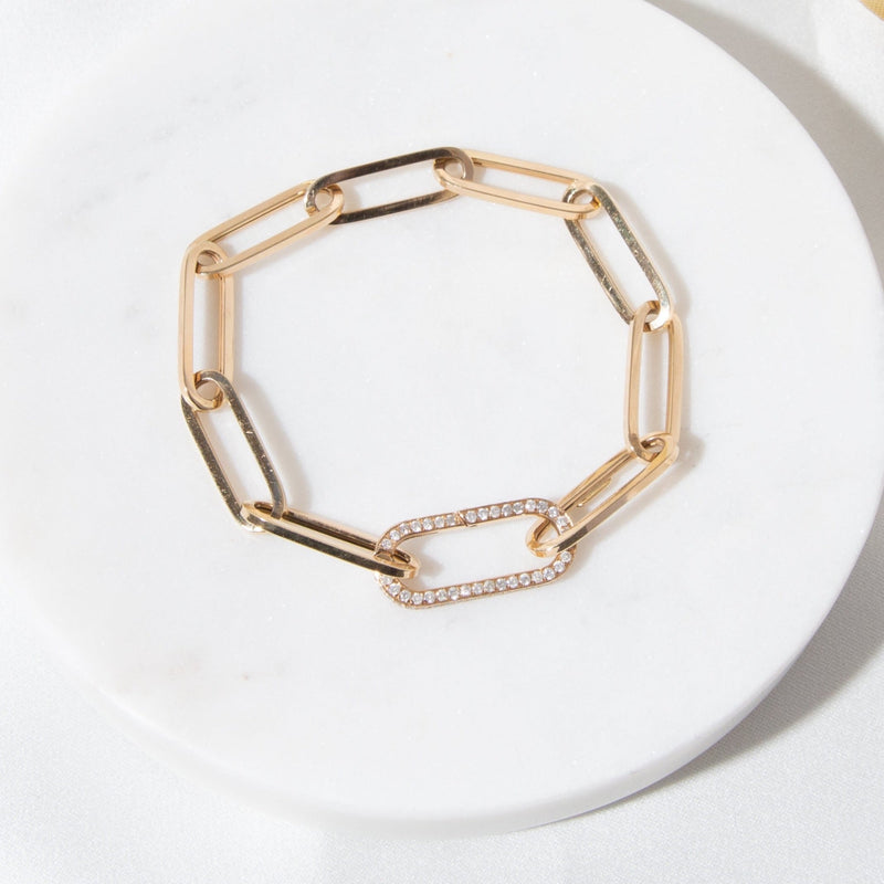 Friendship Bracelet w/ 14kt gold and diamond enhancer/carabiner