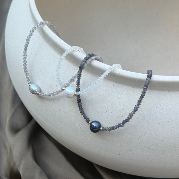 CAROLINE Pearl & gemstone necklace