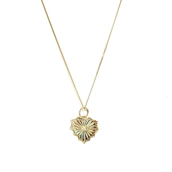 14kt GOLDEN HEART WITH CENTER DIAMOND