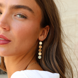 Mel Five Golden Disc Dangle Earring