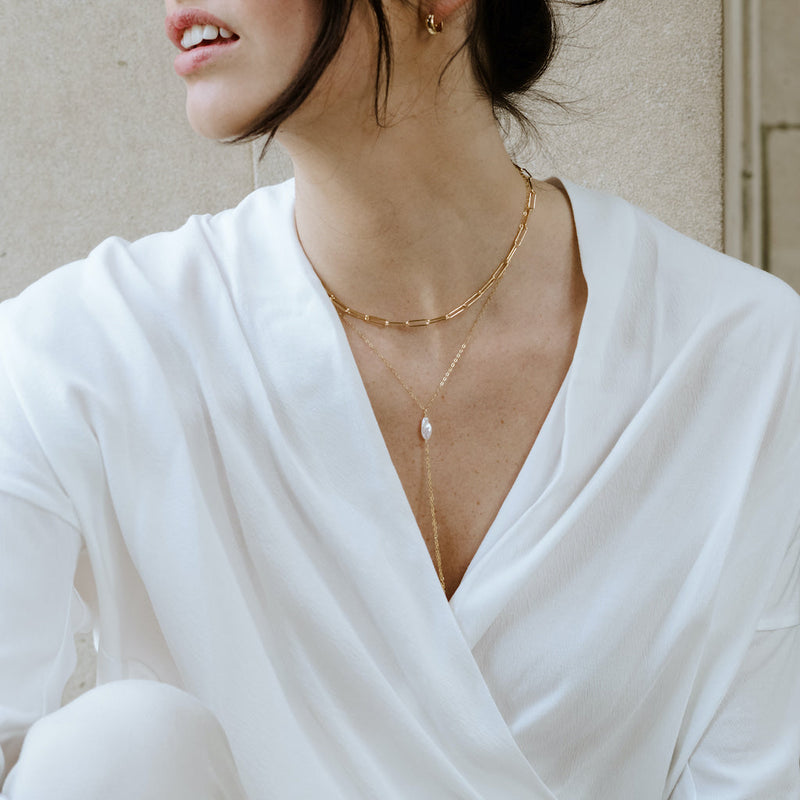 TRACE PEARL DROP LARIAT