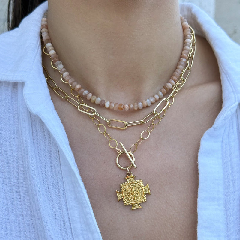 Peach Moonstone Necklace