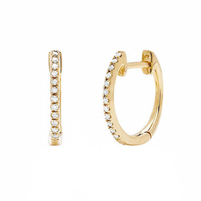 14kt Gold & Diamond Huggies – Carden Avenue