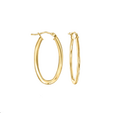 14kt Gold Oval Hoop