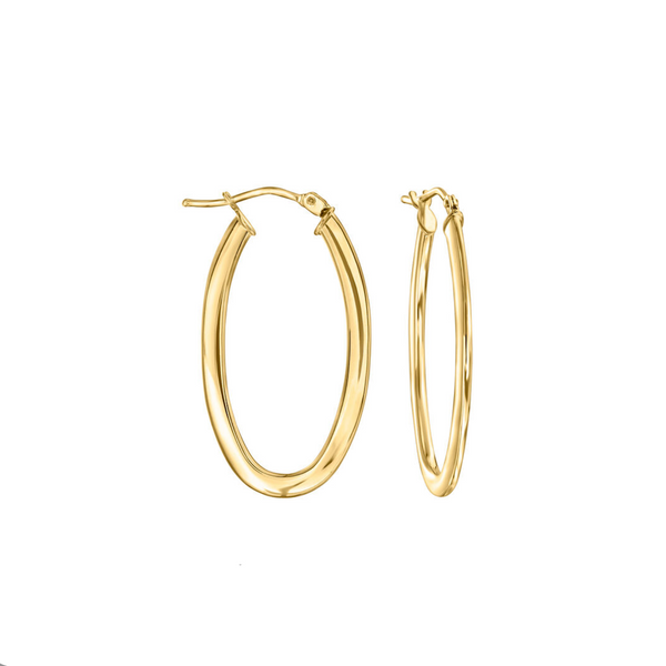 14kt Gold Oval Hoop