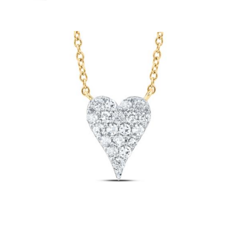 Petite Diamond Heart and Gold Heart Necklace