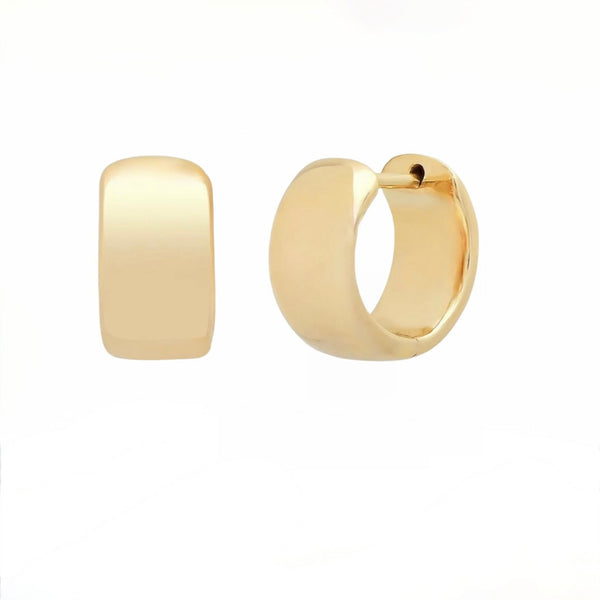 Wide 14kt Gold Huge Earring