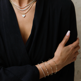 14kt Gold and Trio Diamond Five Station Flex Bracelet