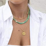 Faceted Chrysoprase Gemstone Necklace