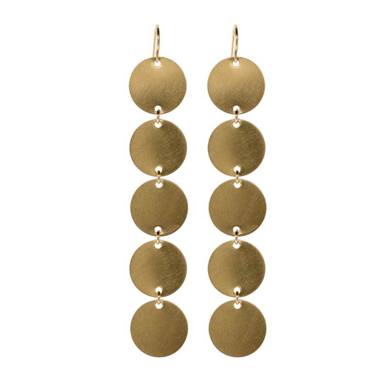 Mel Golden Disc Dangle Earring