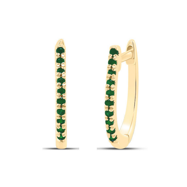 Emerald Huggie Hoops