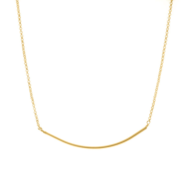 ASHTIN - 14kt Gold-Filled Curved Bar Necklace