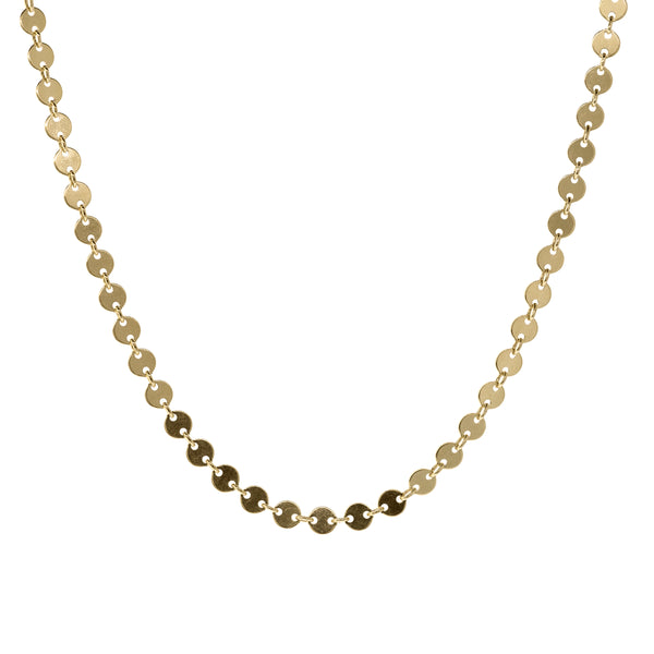 Book Chain Gold Disc Necklace