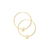 CoCo Gold Infinity Hoop with White Pearl