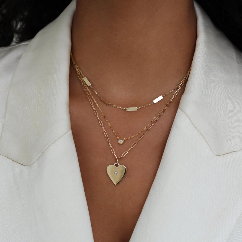 14kt Heart with Diamond Pendant