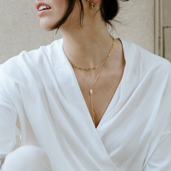 TRACE PEARL DROP LARIAT